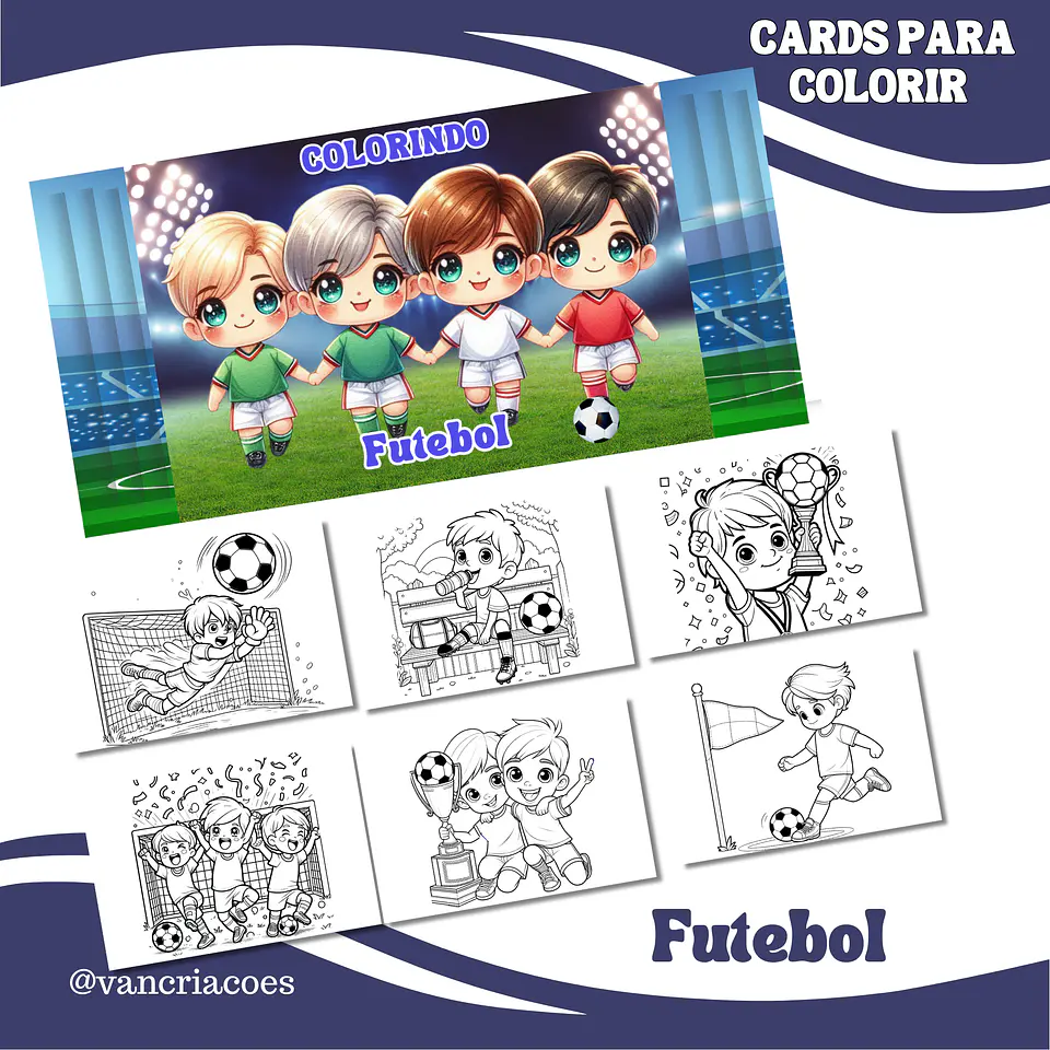 Arquivo Card de Colorir Futebol - Van Criações 1