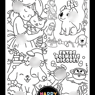 Arquivo Cards de Colorir Cats e Dogs - Tita