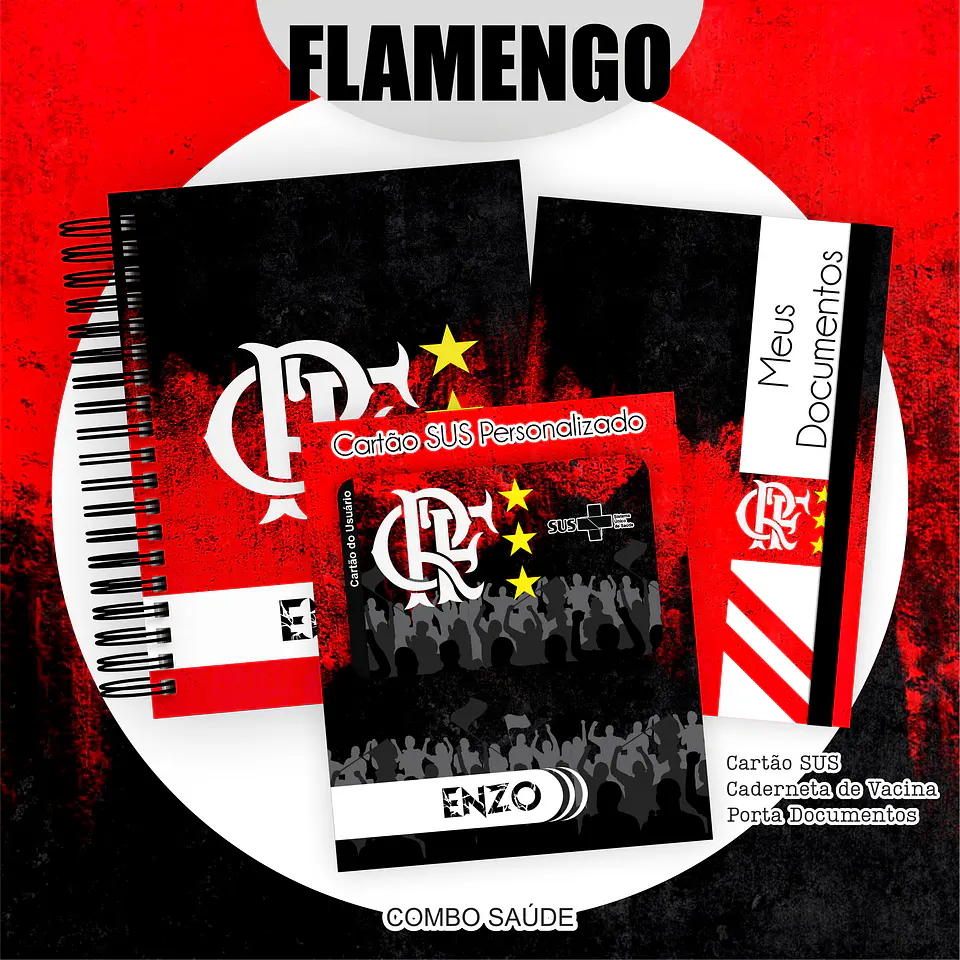 Arquivo Encadernação Caderneta de Vacina Flamengo 1