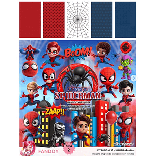 Kit Digital Homem Aranha 3D - Fanddy