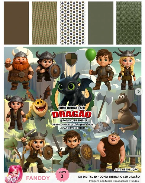 Kit Digital Como Treinar o Seu Dragão 3D - Fanddy