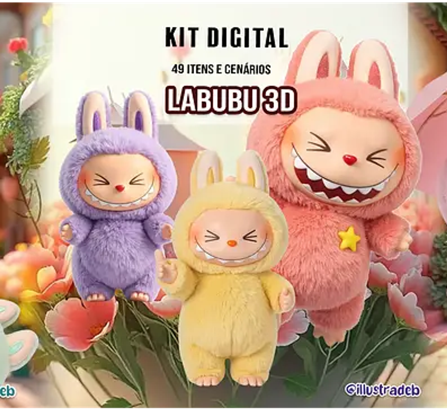 Kit Digital Labubu 3D - Ilustradeb 1
