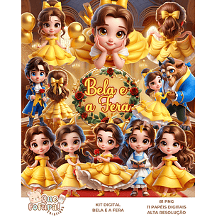 Kit Digital Bela e a fera - Que fofura