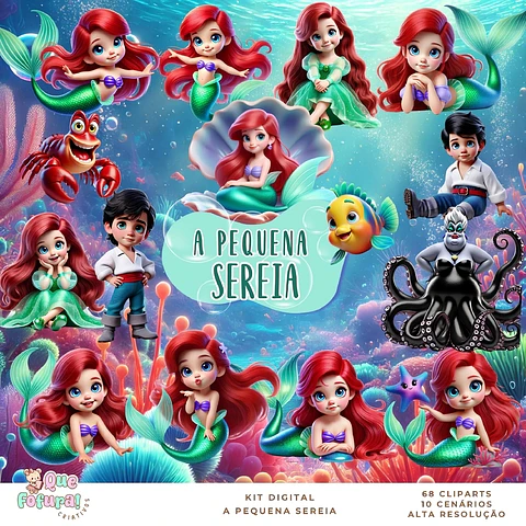Kit Digital A pequena sereia - Que fofura