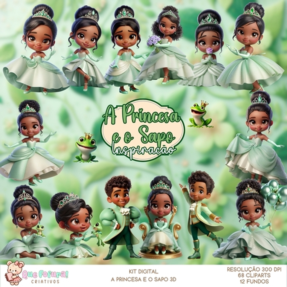 Kit Digital A princesa e o sapo - Que fofura 1