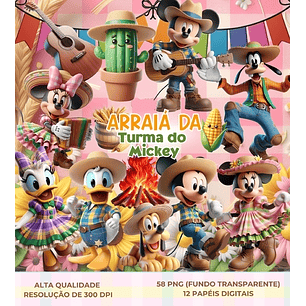 Kit Digital Arraiá da turma do mickey - Que fofura