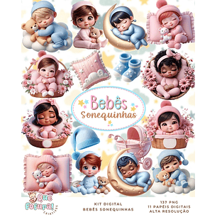 Kit Digital Bebês sonequinhas - Que fofura