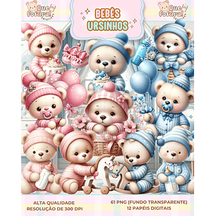 Kit Digital Bebês ursinhos - Que fofura