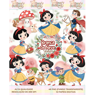 Kit Digital Branca de neve sketch - Que fofura