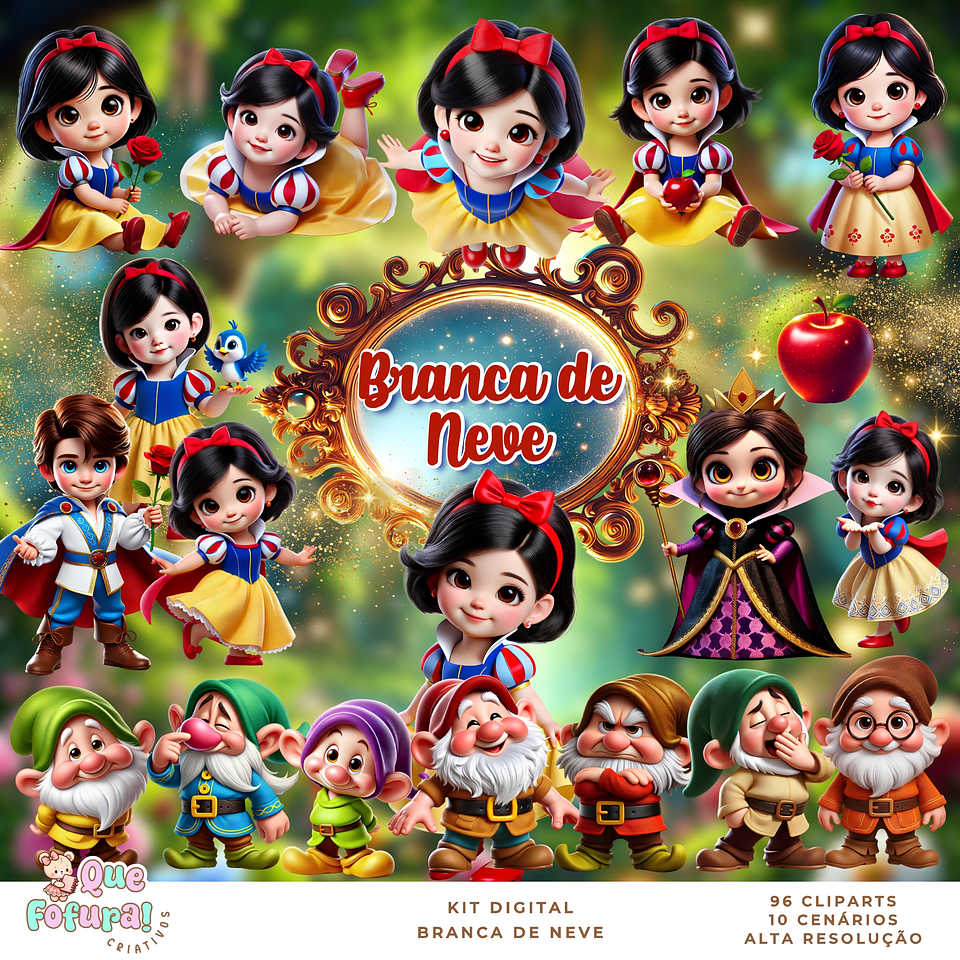 Kit Digital Branca de neve - Que fofura 1