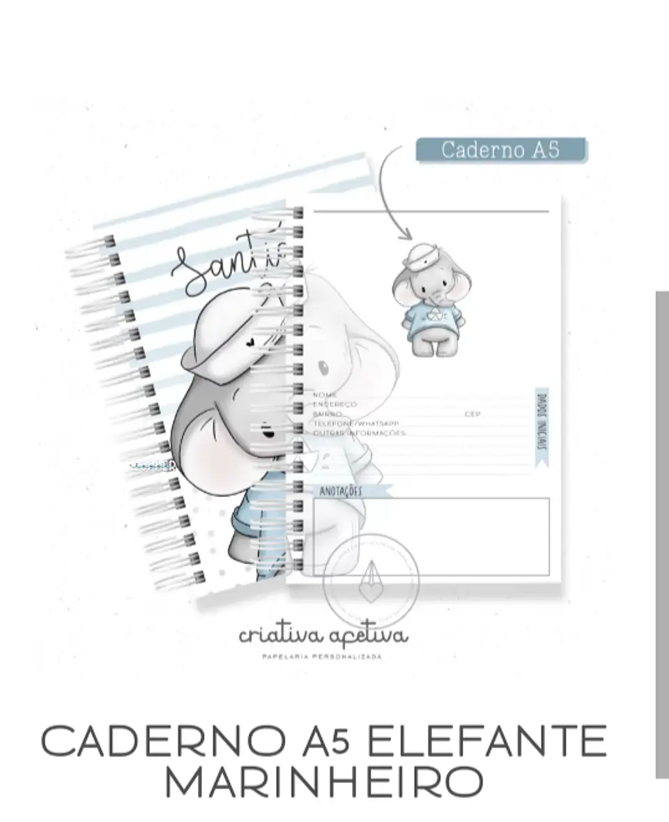 Arquivo Caderno Elefante Marinheiro - Criativa Afetiva 1