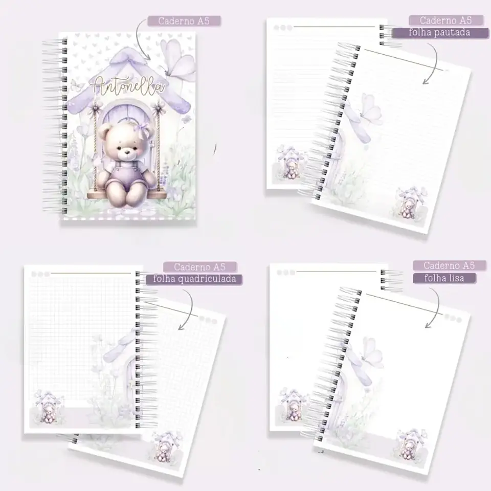 Arquivo Caderno Ursinha Lilás - Criativa Afetiva 6
