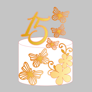 Arquivo topo de bolo 15 anos borboletas