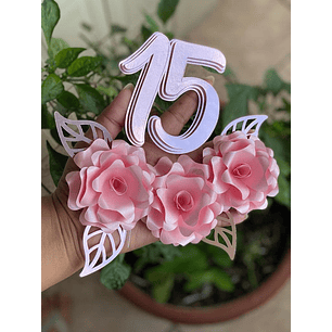 Arquivo topo de bolo 15 anos flores