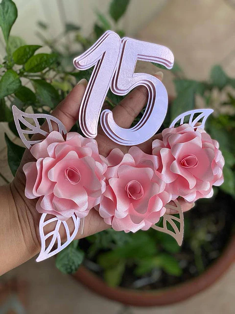 Arquivo topo de bolo 15 anos flores