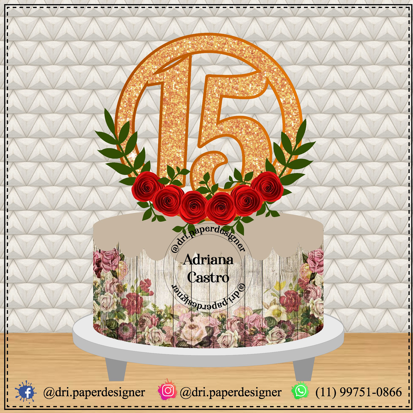 Arquivo topo de bolo 15 anos 1