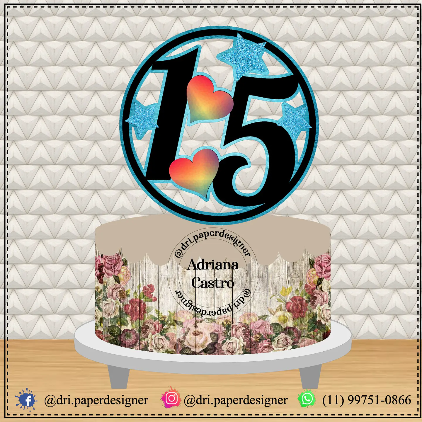 Arquivo topo de bolo 15 anos 1