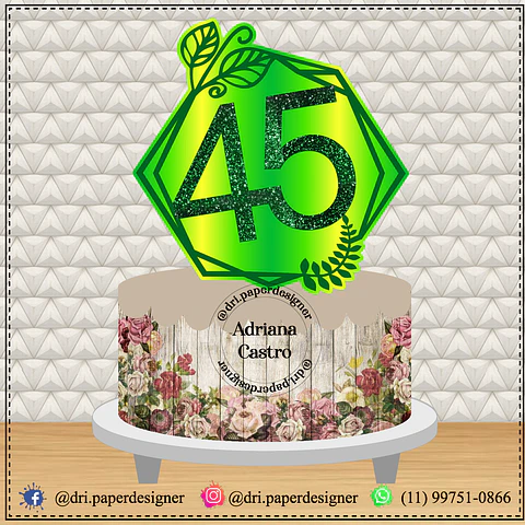 Arquivo topo de bolo 45 anos