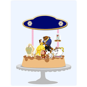 Arquivo topo de bolo A Bela e a fera