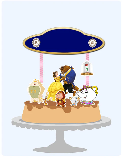 Arquivo topo de bolo A Bela e a fera