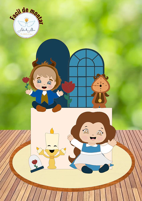 Arquivo topo de bolo A Bela e a fera