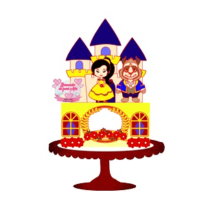 Arquivo topo de bolo A Bela e a fera