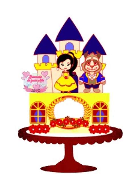 Arquivo topo de bolo A Bela e a fera