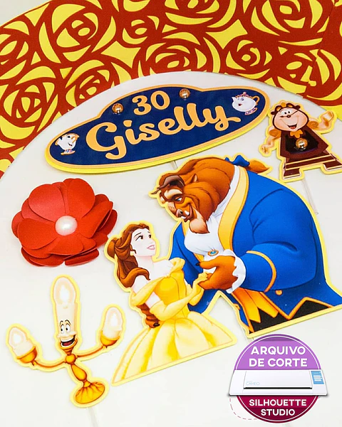 Arquivo topo de bolo A Bela e a fera