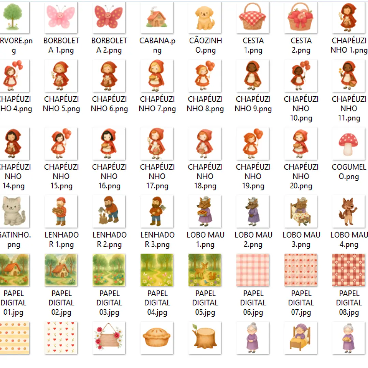 Kit Digital Chapeuzinho Vermelho Aquarela - Que Fofura Criativos 2