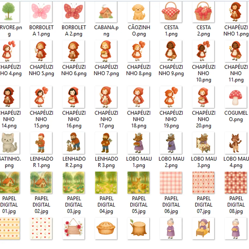 Kit Digital Chapeuzinho Vermelho Aquarela - Que Fofura Criativos 2