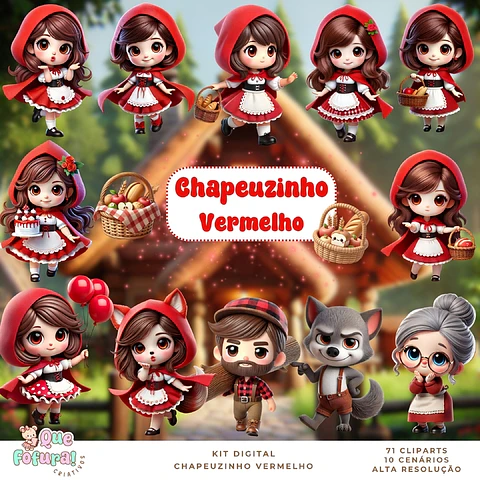 Kit Digital Chapeuzinho Vermelho - Que Fofura Criativos