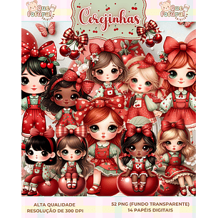 Kit Digital Cerejinhas - Que Fofura Criativos