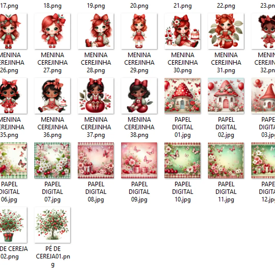 Kit Digital Cerejinhas - Que Fofura Criativos 3