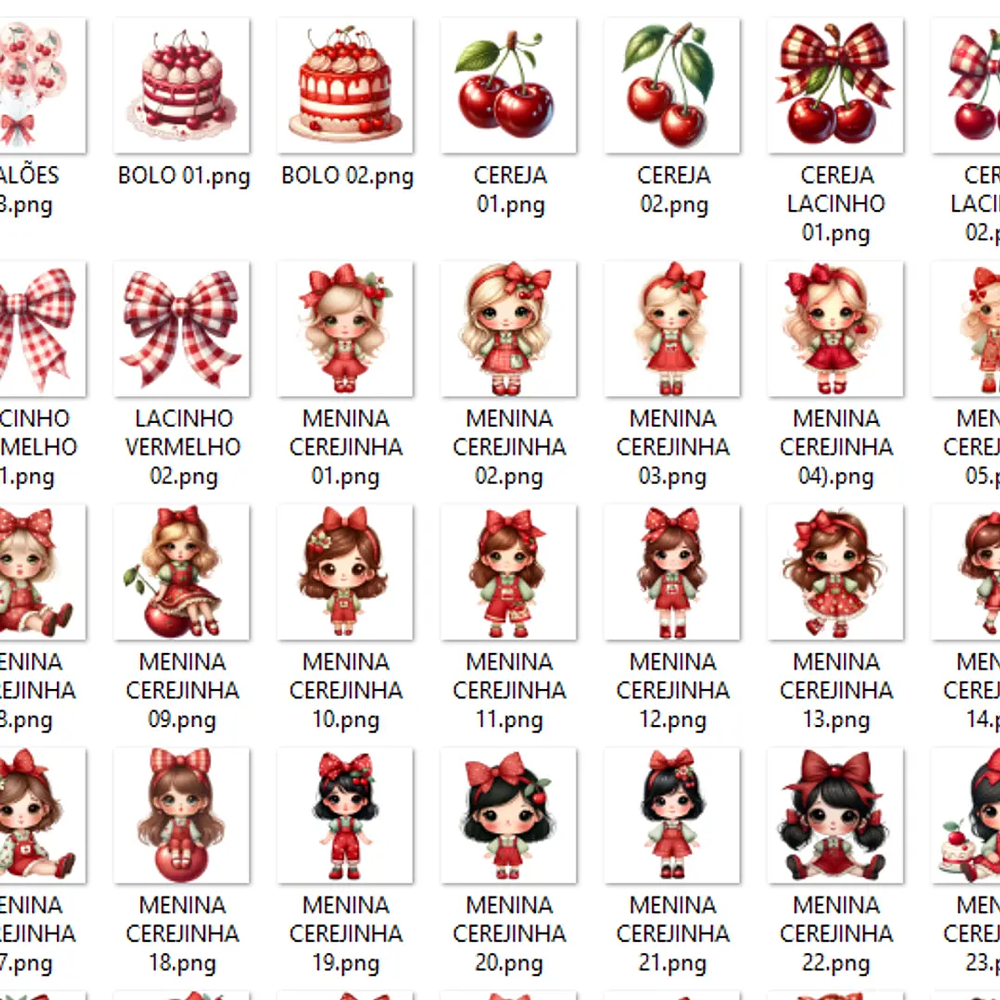 Kit Digital Cerejinhas - Que Fofura Criativos 2