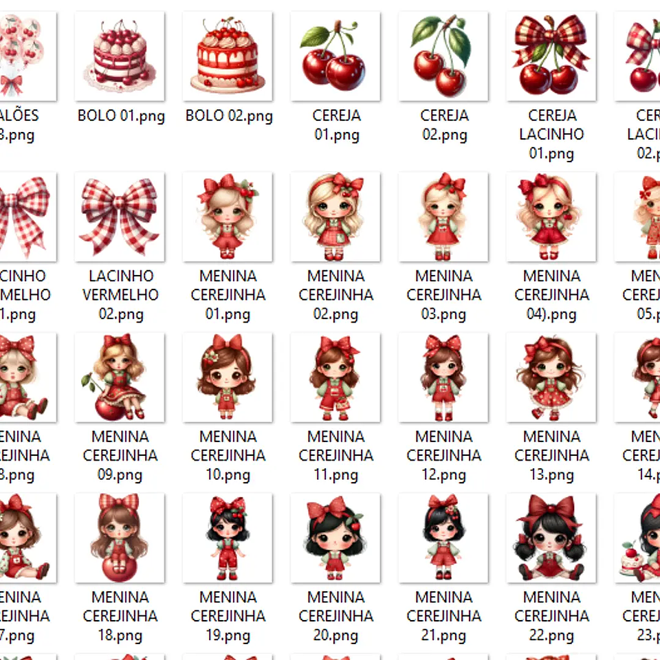 Kit Digital Cerejinhas - Que Fofura Criativos 2