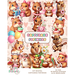 Kit Digital Capivaras Fofinhas - Que Fofura Criativos