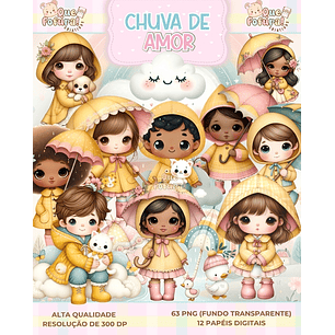 Kit Digital Chuva de Amor - Que Fofura Criativos