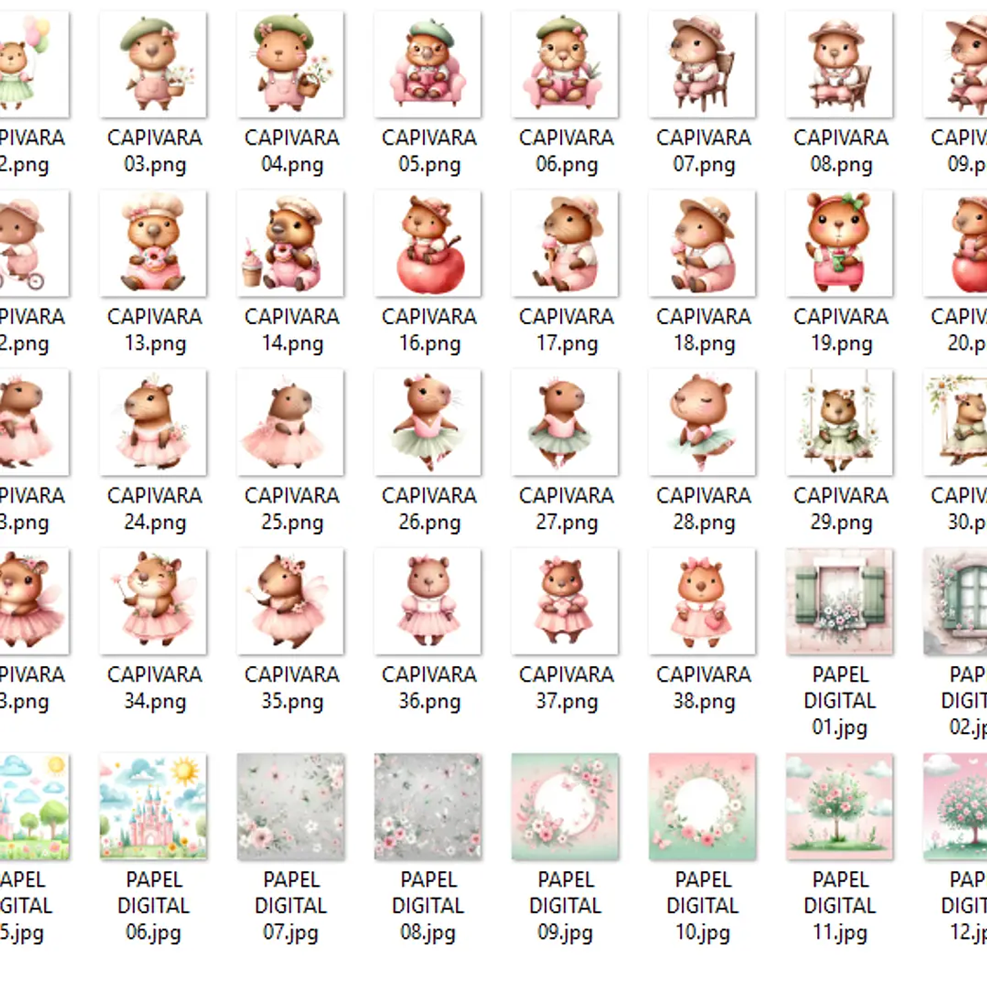 Kit Digital Capivarinhas Charmosinhas - Que Fofura Criativos 2