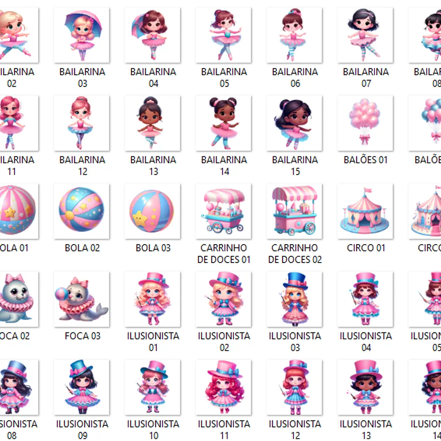 Kit Digital Circo Rosa Cartoon - Que Fofura 3