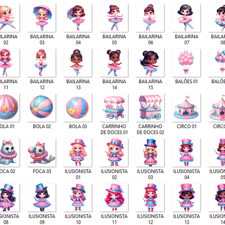 Kit Digital Circo Rosa Cartoon - Que Fofura 3