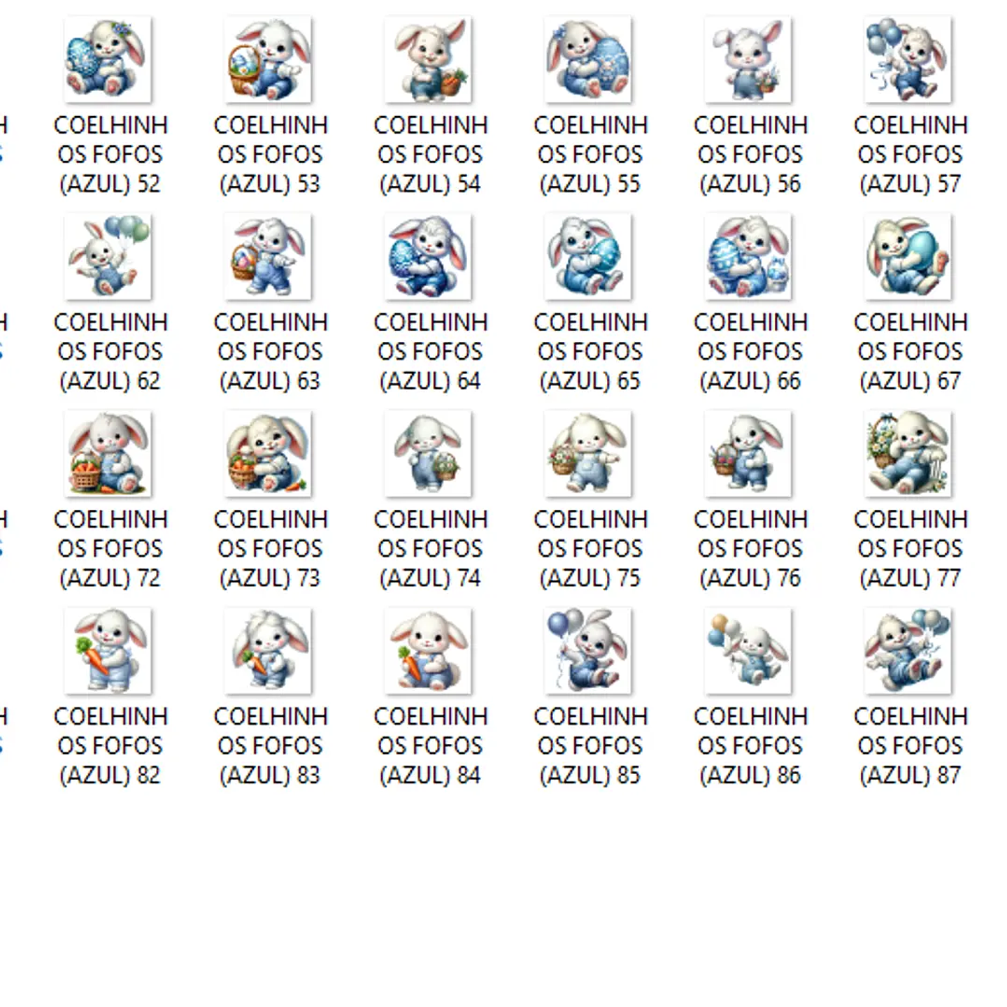 Kit Digital Coelhinhos Fofos Azul - Que Fofura 2