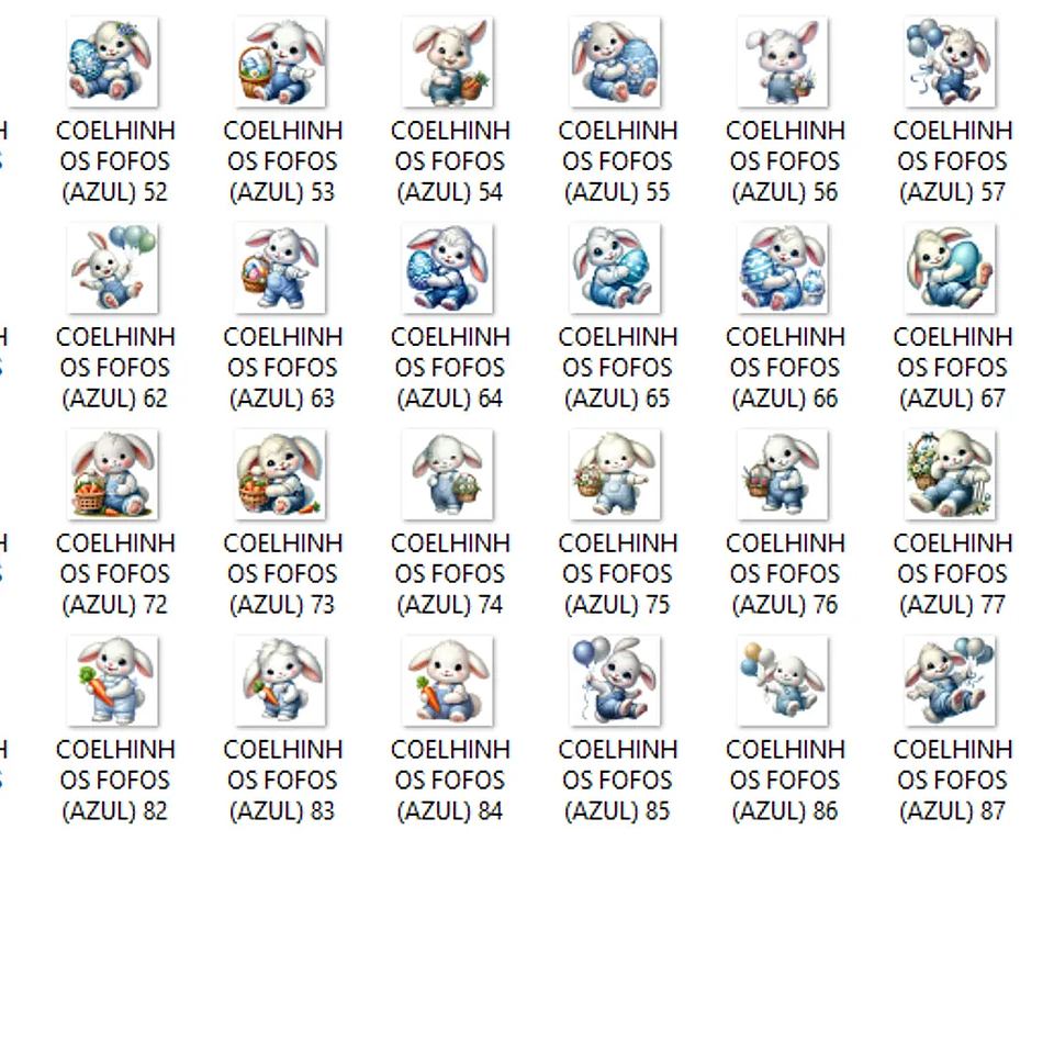 Kit Digital Coelhinhos Fofos Azul - Que Fofura 2