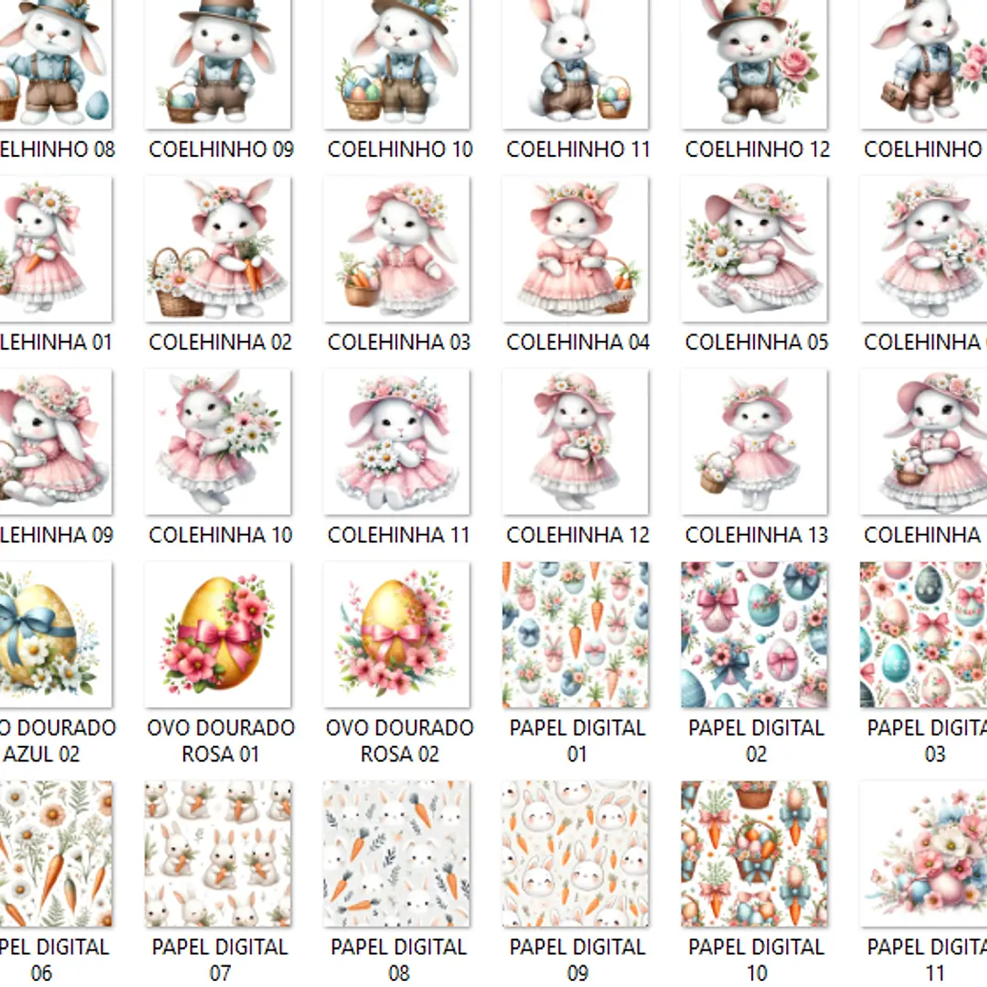 Kit Digital Coelhinhos Vintage - Que Fofura 3