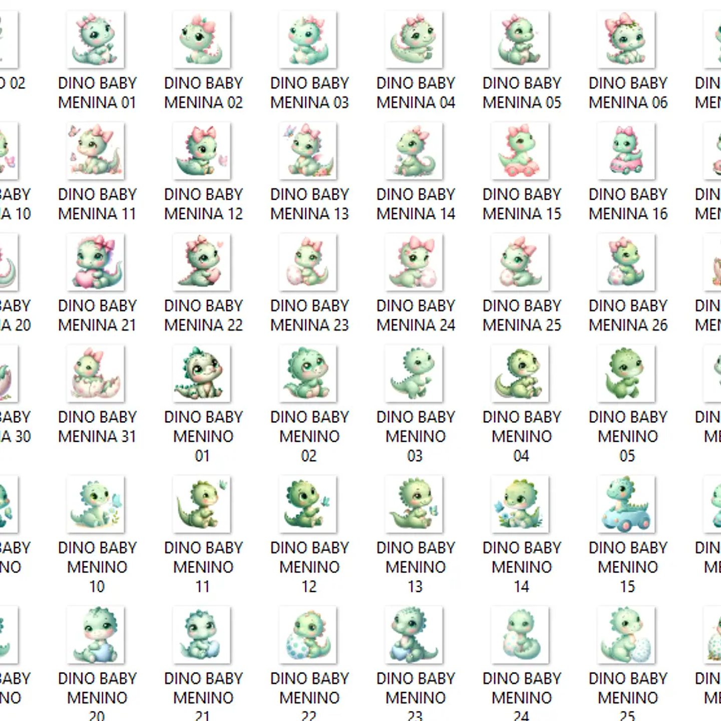 Kit Digital Dino Baby Verde - Que Fofura 3
