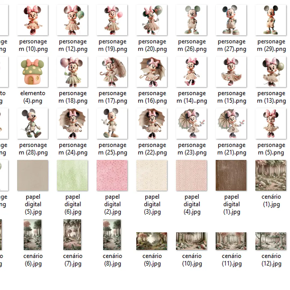 Kit Digital Minnie e Mickey no Bosque Encantado - Fanddy 2