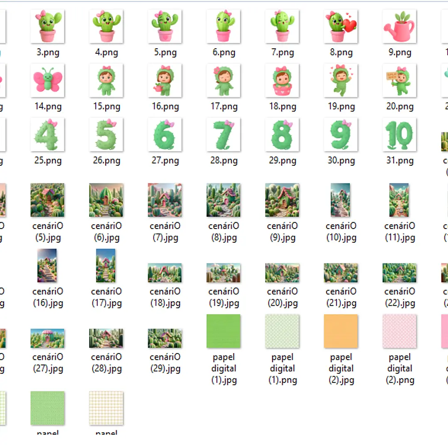 Kit Digital Eu Amo Cactos - Fanddy 2