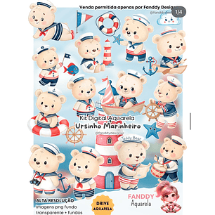 Kit Digital Ursinho Marinheiro - Fanddy