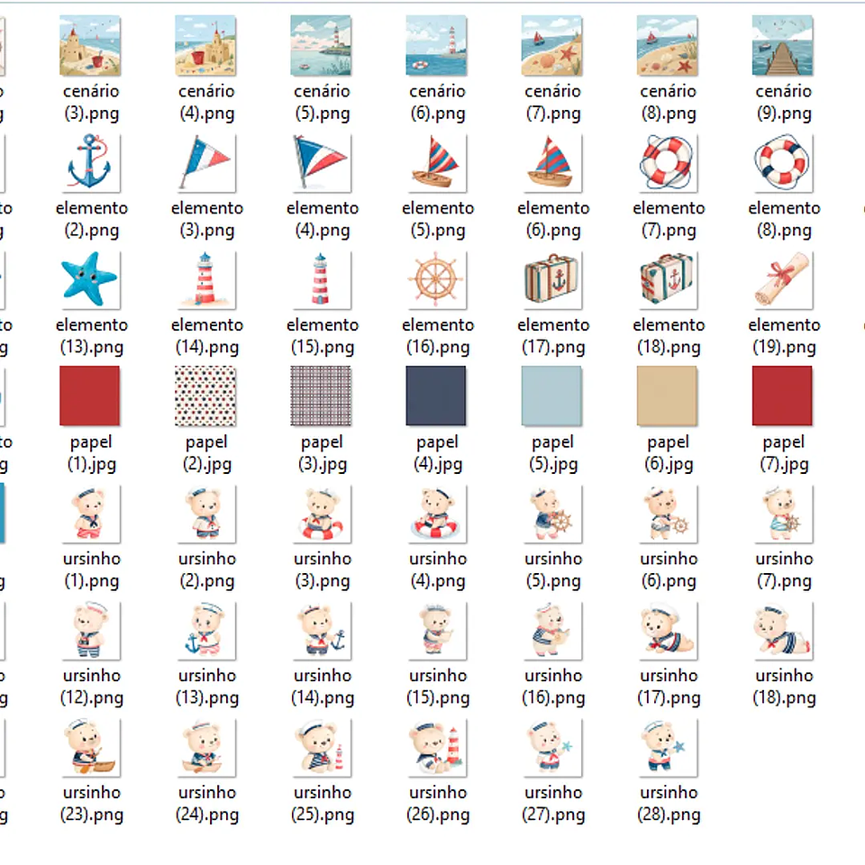 Kit Digital Ursinho Marinheiro - Fanddy 2