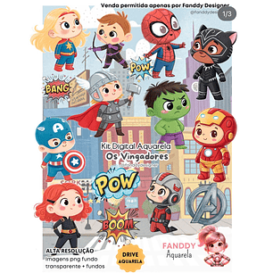 Kit Digital Os Vingadores - Fanddy