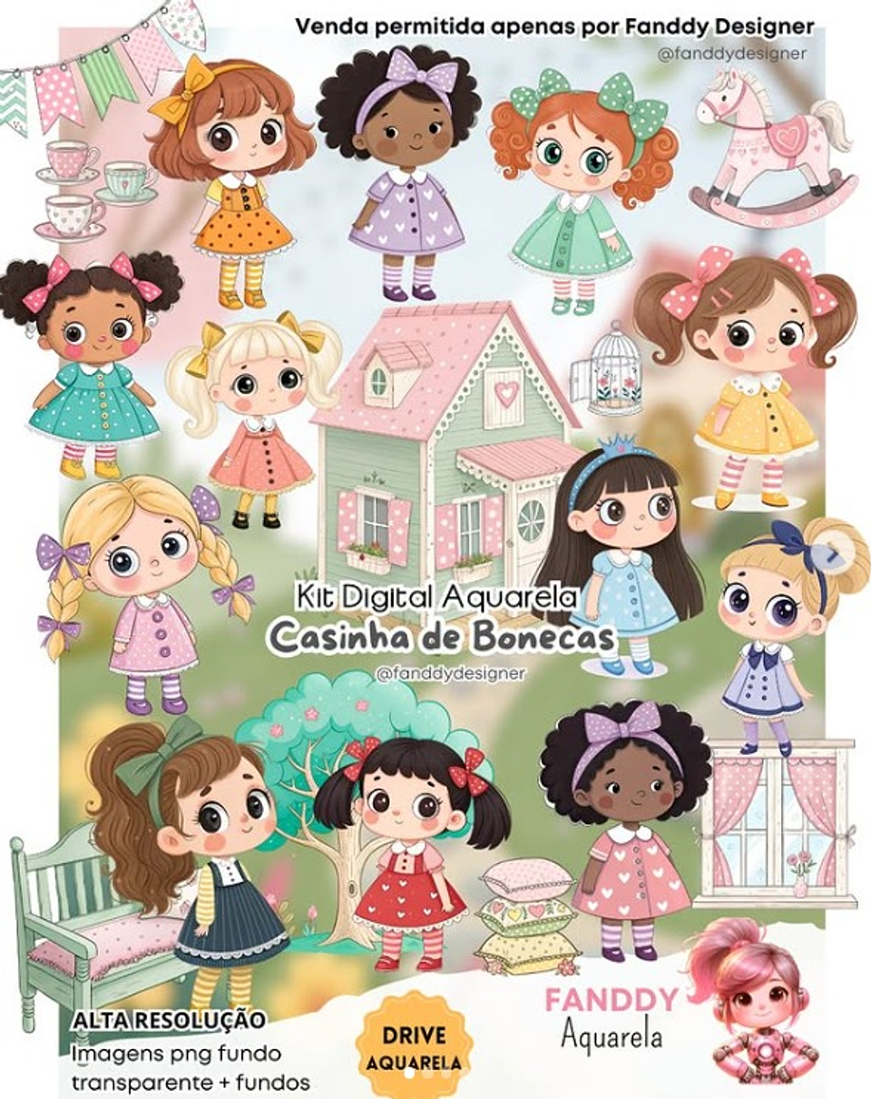 Kit Digital Casinha de Bonecas - Fanddy 1